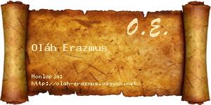 Oláh Erazmus névjegykártya